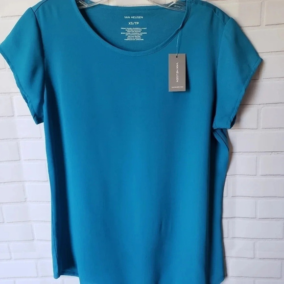 -Van Heusen Turquoise Women Blouse - Picture 1 of 5